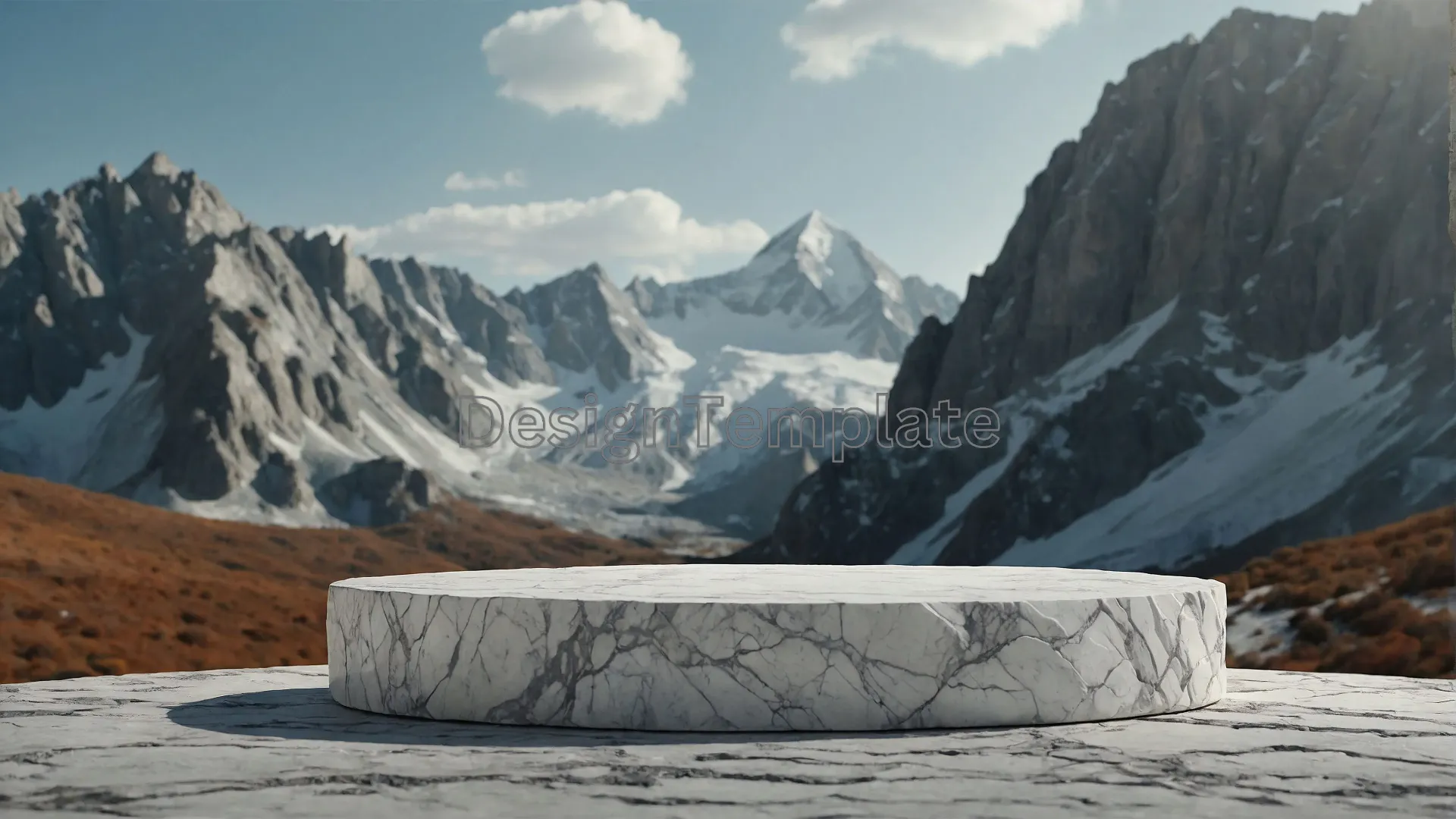 Stunning Photo of White Marble Stone Theme Circle Podium image